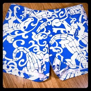 Lily Pulitzer Blue & White Croc Shorts Size 0